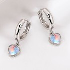 925 Sterling Silver Moonstone Heart Hoop Earrings Women Girls Jewellery Gift