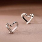 925 Sterling Silver Hollow Heart Stud Earrings Jewellery Women Girls Gift UK