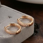 Charm Crystal Huggie Hoop Earrings 925 Sterling Silver Plated Jewellery Gift UK