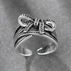 Women Girls Elegant Bow Tie Adjustable Ring 925 Sterling Silver Jewellery Gift U