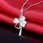 Crystal Clover Pendant Chain Necklace 925 Sterling Silver Jewellery Gift UK