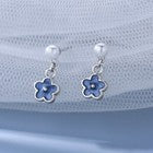 Women 925 Sterling Silver Flower Pearl Dangle Drop Stud Earrings Jewellery Gift