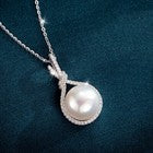 925 Sterling Silver Crystal Pearl Pendant Necklace Women Girls Jewellery Gift UK