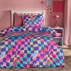 OHS Kids Checkerboard Bedding Set with Pillowcase Duvet Cover OR Coverless