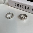 925 Sterling Silver Vintage Heart Adjustable Fashion Ring Women Girls Jewellery