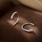 925 Sterling Silver Crystal Round Dangle Earrings Women Girls Jewellery Gift UK