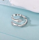 925 Sterling Silver Crystal Love Hug Adjustable Ring Women Girls Jewellery Gift