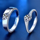 925 Sterling Silver Crystal Stone Adjustable Ring Women Engagement Jewellery UK