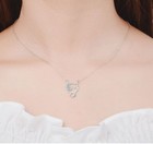 Cute Cat Blue Eye Pendant Chain Necklace 925 Sterling Silver Women Jewellery UK
