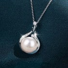 925 Sterling Silver Crystal Pearl Drop Necklace Hook Earrings Womens Jewellery