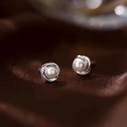Crystal Swirl Pearl Stud Earrings Women Girls 925 Sterling Silver Jewellery Gift