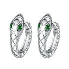 925 Sterling Silver Crystal Snake Hoop Earrings Jewellery Women Girls Gift UK