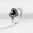 925 Sterling Silver Heart Fashion Adjustable Ring Women Girls Jewellery Gift UK