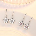Women Girls 925 Sterling Silver Crystal Flower Drop Hook Earrings Jewellery Gift
