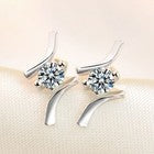925 Sterling Silver Crystal Fashion Stud Earrings Women Girls Jewellery Gift UK