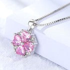 925 Sterling Silver Crystal Pink Heart Pendant Necklace Women Jewellery Gift UK