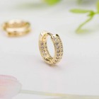 Charm Crystal Huggie Hoop Earrings 925 Sterling Silver Plated Jewellery Gift UK