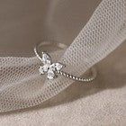 925 Sterling Silver Crystal Butterfly Adjustable Ring Women Girls Jewellery Gift