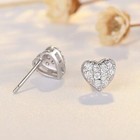 925 Sterling Silver Crystal Heart Stud Earrings Jewellery Women Girls Gift UK