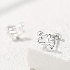 Cute Doggy Puppy Stud Earrings 925 Sterling Silver Women Girls Jewellery Gift