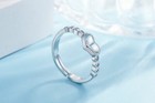 925 Sterling Silver Mini Heart Adjustable Ring Womens Girls Jewellery Gift UK