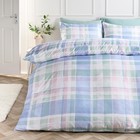 OHS Watercolour Bedding Set Check Microfibre Duvet Cover with Pillowcase