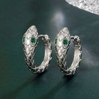 925 Sterling Silver Crystal Snake Hoop Earrings Jewellery Women Girls Gift UK