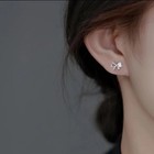 925 Sterling Silver Crystal Bow Stud Earrings Jewellery Women Girls Gift UK