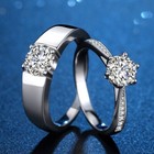 925 Sterling Silver Crystal Stone Adjustable Ring Engagement Women Jewellery UK