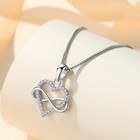 925 Sterling Silver Crystal Heart Pendant Necklace Women Girls Jewellery Gift