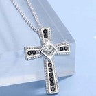 Crystal Cross Pendant Chain Necklace 925 Sterling Silver Women Girls Jewellery