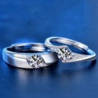 925 Sterling Silver Crystal Stone Adjustable Ring Women Engagement Jewellery UK