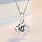 925 Sterling Silver Swirl Crystal Stone Pendant Chain Necklace Stud Earrings UK