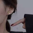 925 Sterling Silver Crystal Butterfly Stud Earrings Jewellery Women Girls Gift