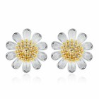 Womens Girls 925 Sterling Silver Sun Flower Stud Earrings Jewellery Gift UK