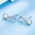 925 Sterling Silver Crystal Mobius Stud Earrings Jewellery Women Girls Gift