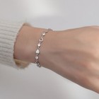 925 Sterling Silver Crystal Hollow Heart Linked Charm Bracelet Women Jewellery