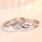 925 Sterling Silver Crystal Twisted Adjustable Ring Women Mens Jewellery Gift