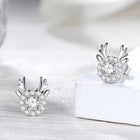 Crystal Elk Stud Earrings 925 Sterling Silver Women Girls Christmas Gift UK
