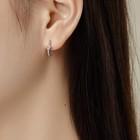 925 Sterling Silver Crystal Pink Heart Hoop Earrings Women Jewellery Gift UK