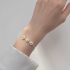 925 Sterling Silver Beautiful Flower Linked Bracelet Women Girls Jewellery