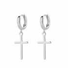 925 Sterling Silver Cross Dangle Hoop Earrings Women Girls Jewellery Gift