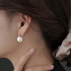 925 Sterling Silver Beautiful Pearl Hoop Earrings Jewellery Women Girls Gift