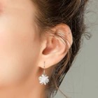 Crystal Ice Snowflake Drop Hook Earrings 925 Sterling Silver Womens Christmas UK