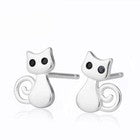 Cute Kitty Cat Stud Earrings 925 Sterling Silver Women Girls Jewellery Gift UK