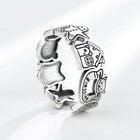 Vintage Cute Gingerbread Man Adjustable Ring 925 Sterling Silver Women Jewellery