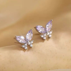 925 Sterling Silver Crystal Colourful Butterfly Stud Earrings Women Jewellery UK