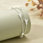 925 Sterling Silver Butterfly Bead Linked Adjustable Bracelet Jewellery Gift