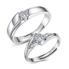 925 Sterling Silver Crystal Stone Adjustable Ring Women Engagement Jewellery UK