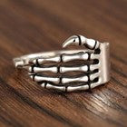 925 Sterling Silver Skeleton Hand Shaped Adjustable Ring Women Jewellery Gift UK